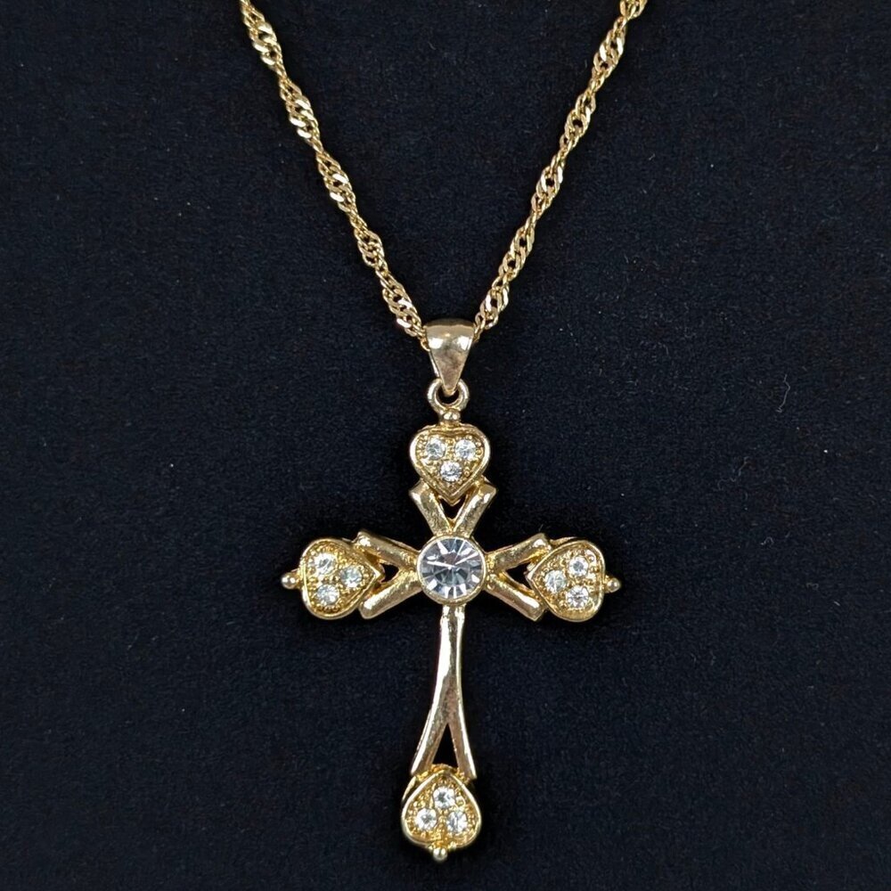 V. Rope Chain Cross Pendant Necklace - Picture 3 of 6